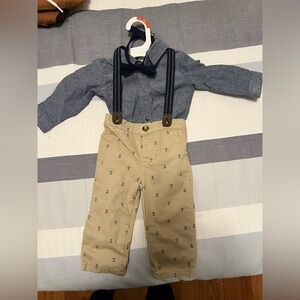 Stylish Nautical Baby Outfit with Suspenders